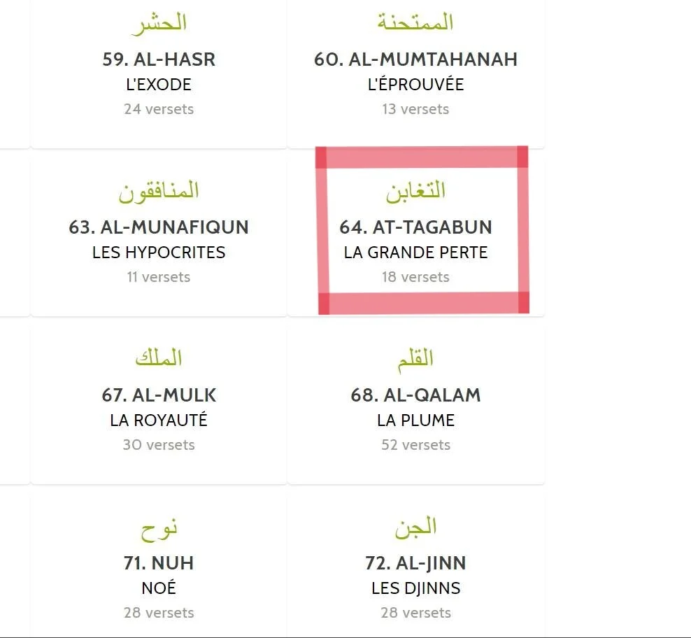 Les 64 cases du plateau et la Sourate 64 L'ÉCHEC ou LA GRANDE PERTE + la Gématrie de JEU D'ÉCHEC