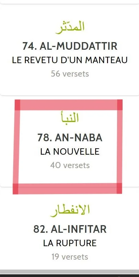 56 arcanes mineurs comme Sourate de L'Évènement