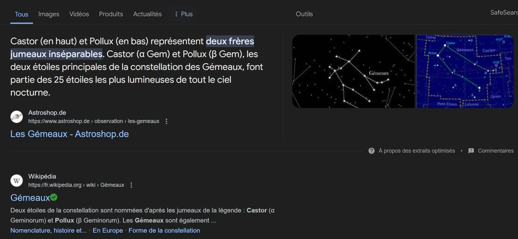 Castor & Pollux les 2 jumeaux inséparables